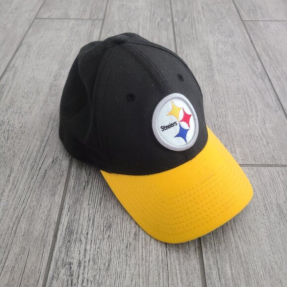 Pittsburgh Steelers New Era NFL Flex Fit Hat Black/Yellow Size M/L - Picture 1 of 8